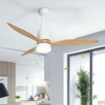 Devanti 52'' Ceiling Fan AC Motor w/Light w/Remote - Light Wood CF-B-52-312-WH