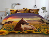 Horse Sunflowers Verona Elegance Quilt / Doona / Duvet Cover set V745-AQ043205K3