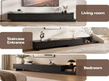 Artiss Extendable TV Unit 200CM 3 Storage Drawers Dark Walnut & Black FURNI-N-EXT01-TV200-WDBK-AB