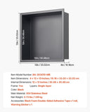 VEVOR Shower Niche, 33.0 x 33.0 x 10.2 cm Recessed Wall Niche, Heavy-duty Stainless Steel Modern V952-BXGLYBKHS1C1MYHU6001V0