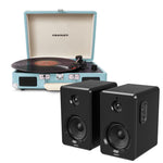 Crosley Cruiser Bluetooth Portable Turntable - Turquoise + Bundled Majority D40 Bluetooth Speakers V398-CR8005FMY-TU4