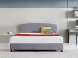 Linen Fabric Queen Bed Curved Headboard Bedhead - Slate Ash V63-839791