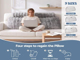 Giselle Wedge Pillow Headboard, Easy Wash Zipper Cover & Anti-Flat Foam, Couch Lumbar Support for HBP-VRNECK-COR-GY-D
