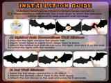 Halloween Bats Wall Decor, 48Pcs 3D Bat Stickers, 12Pcs Remote Control LED Night Lights with 13 V1366-AZ2-W-24832