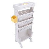 Rolling Book Cart 5 Tier PP Multi Functional Movable Storage Book Rack Utility Organizer Bookshelf V1294-YM0901-3117250131312