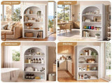 Artiss 4 Tier Bookshelf Arched Fluted Storage Display Cabinet Unit White FUR-S-BSHELF-ARC-WH-AB