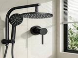 Cefito 9'' Rain Shower Head Set Handheld Round High Pressure Mixer Tap Chrome SHOWER-A1-RO-9-BK-MIXER-RO