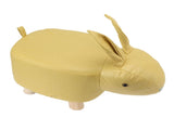 Cartoon Animal Shaped Stool Kid Home Living Room Cute Wooden Footstool for Playroom Courtyard Yellow V1294-YM0703-3116230000412