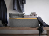 Collapsible Laundry Basket 50L Grey Bamboo Fabric Foldable Clothes Storage Hamper Space Saving, 50L V1237-ZY00B09MC4BP11