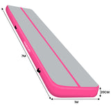 Powertrain Airtrack 20cm Thick 7m x 1m Inflatable Gymnastics Tumbling Mat Air Track - Pink IFM-0701-GYPK