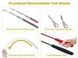 11PCS Interactive Cat Toys - Retractable Wand Toy Feather Toys Refills for Indoor Cats to Chase V1370-AZ4-02988