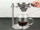 Adjustable Stainless Steel Coffee Maker Stand with Drip Cone Filter V1370-AZ4-12559