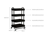 Levede 4 Tiers Kitchen Trolley Cart Black HO0576-4-BK
