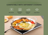 38cm Multifunctional Grill Pan with Double Handles - Silver - Suitable for Induction Gas and V1258-DP02-BOL-26