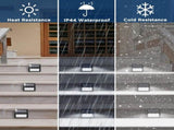 12 Pack Waterproof Solar Stair Lights Cool White Black V1188-MS-527-056