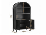 Artiss Buffet Sideboard Cabinet Pantry 180CM Arched Storage Bookshelf Black FUR-Z-SID180-ARCH-BK-AB