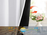 2 Pack White Blackout Curtains for Bedroom, Thermal Insulated Rod Pocket Drapes for Light Blocking V1189-LC-AMZ-00229