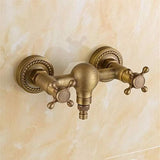 Brass Bathtub Faucet with Antique Finish Wall-Mounted Hot & Cold Water Faucet for Bathroom and V1107-113-90729