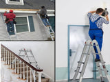 Bullet 2.9m Folding Aluminium Multipurpose Ladder, w/ Workshelf Platform, Spring Assisted Rapid V219-TOLLDABU29AA