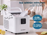 Devanti Ice Maker 11-12kg Portable Bullet Cube Machine White IM-ZB-E-11WL02-WH