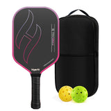 T700 Carbon Fibre Textured Pickleball Set - Black & Red Lightweight Pro Paddle with 2 Balls and V888-ELOSUNG55464-2