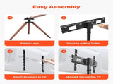Tripod Easel TV Stand, for 40-65 inch Flat Screen/Curved TVs Up to 45 kg, 18&deg Left-Right Rotation V952-TYSDLDDSJZJZLU43E001V0