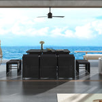 Bali 11 Piece Outdoor Dining Set-Black V264-OTF-501S-BLK