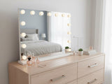 LED Beauty Mirror with 15 Bulbs, Colour Settings, USB A and USB C, White, 58 48cm V196-BM580