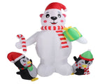 5.9ft Inflatable Xmas Penguin Bear with Colorful Light Cute Blow Up Yard Animal V1294-YM0901-3115230123813