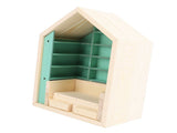 Miniature Doll House Bookshelf Anxiety Bookshelf Ornament Wooden Stress Relief Bookshelf for Room V1294-YM0901-3115240100311