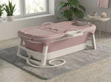 CARLA HOME Foldable Bathtub Adult - Collapsible Soaking Tub - Pink - Folding Bathub LSB-36496