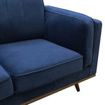 3 Seater Sofa Soft Blue in Soft Blue Velvet Fabric Lounge Set for Living Room Couch with Wooden V43-SOF-YOKBU3S