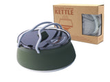 Dark Green 1L Portable Collapsible Camping Kettle - Food-Grade Silicone Body with 304 Stainless V888-ELOSUNG45200