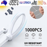 Cable Ties Zip Ties Nylon UV Stabilised 1000x Bulk Black Cable Tie AU STOCK V201-W12791671