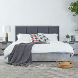 King Bed Frame Fabric Upholstery in Cement Colour V43-BED-COP-K