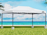 Instahut Gazebo Pop Up 3x4.5m w/Base Podx4 Marquee Folding Outdoor Wedding Camping Tent Shade Canopy GAZEBO-T-3X45-F-WH-BASE