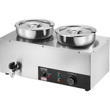 VEVOR Commercial Soup Warmer Soup Station with 2*7.4Qt Pot Soup Kettle Warmer V952-BW2274QT1200WGG9TV3