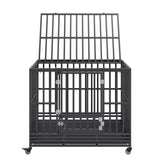 47 Inch Heavy Duty Dog Crate, Indestructible Dog Crate, 3-Door Heavy Duty Dog Kennel for Medium to V952-GLSYSDXPF4695XO1OV0