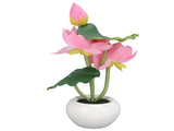 LED Flower Table Lamp Plastic 3 Head Artificial Flower Night Light with Ceramic Vase for Home Living V1294-YM0901-3119240092511