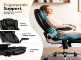 Artiss 8 Point Massage Office Chair PU Leather Black MOC-1223-BK