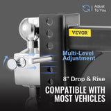 VEVOR Adjustable Trailer Hitch, 8" Rise & Drop Hitch Ball Mount 2" Receiver 14,000 LBS Rating, 2 and V952-TZT2INCH8INCHT3ALV0