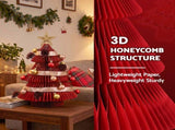 Jingle Jollys Paper Christmas Tree 47CM w/ Star Topper Xmas Decoration Tabletop Red DIY Ornament Set PAPER-TABLE-TR-38-RD