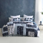 Logan and Mason 250TC Kai Blue Cotton Sateen Quilt Cover Set Queen V442-LED-QUILTCS-KAI-BLUE-QS