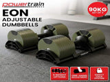 Powertrain Eon Dial Up 90KG Adjustable Dumbbells Pair - Green DMB-B14-045-GN-2