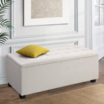 Artiss Storage Ottoman Blanket Box 97cm Linen Beige OTM-L2-LINEN-BEIGE