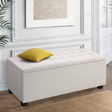 Artiss Storage Ottoman Blanket Box 97cm Linen Beige OTM-L2-LINEN-BEIGE