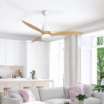 Devanti 52'' Ceiling Fan AC Motor w/Light w/Remote - Light Wood CF-B-52-312-WH