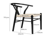 Levede 8x Dining Chairs Wooden Hans Black CH1041-2-BKX4