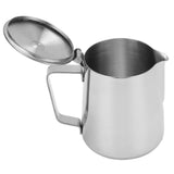 Milk Frothing Pitcher 304 Stainless Steel Milk Frother Coffee Cup with Cover for Home Coffee V1294-YM0714-3118210198512