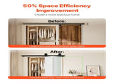 Bi-Folding Sliding Barn Door Hardware Track Kit 40" for Two 18" Doors V952-ZDSMDGDGSM3DI8IID001V0